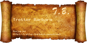 Tretter Barbara névjegykártya